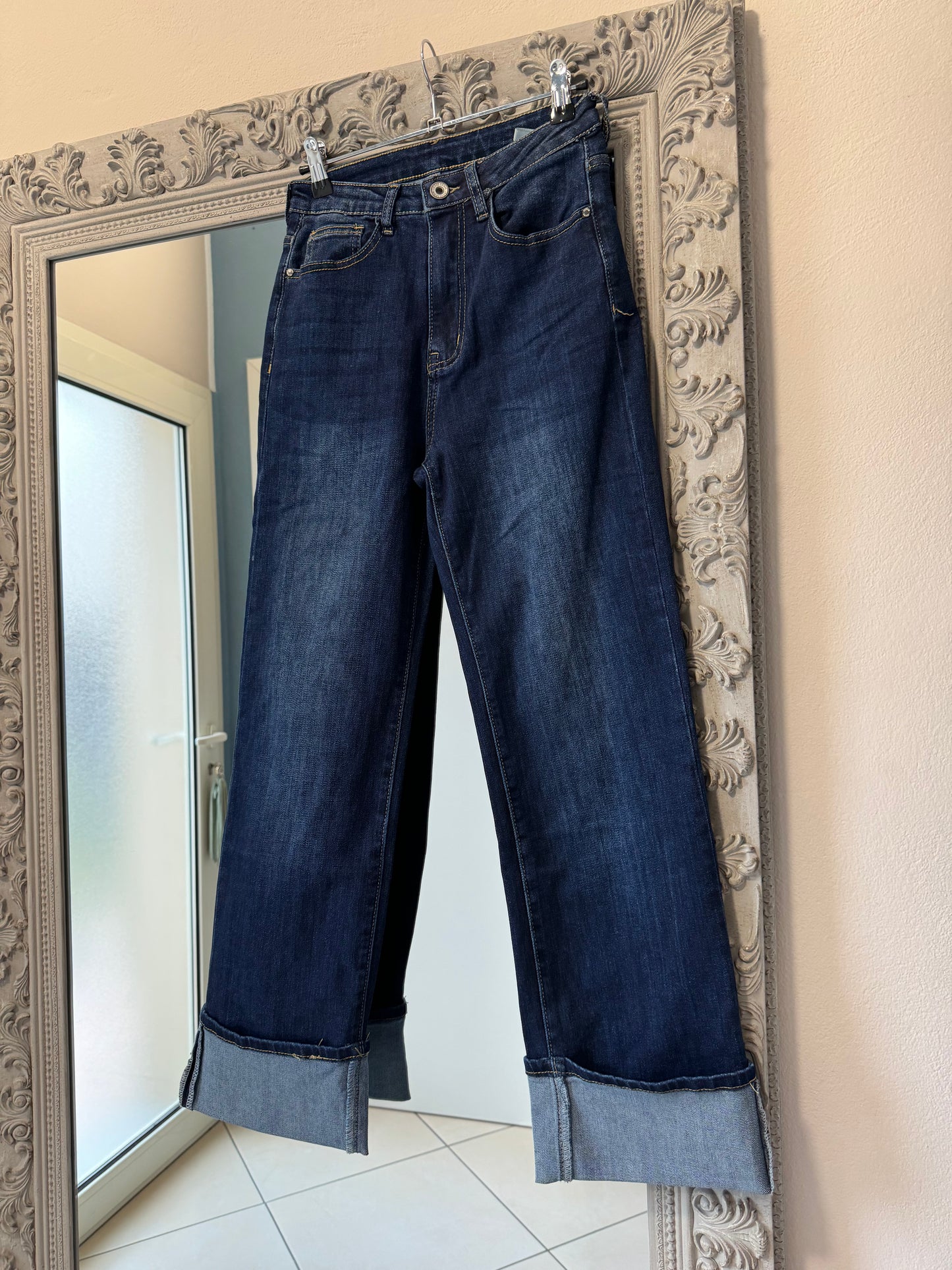 Denim con risvolto- dark blue