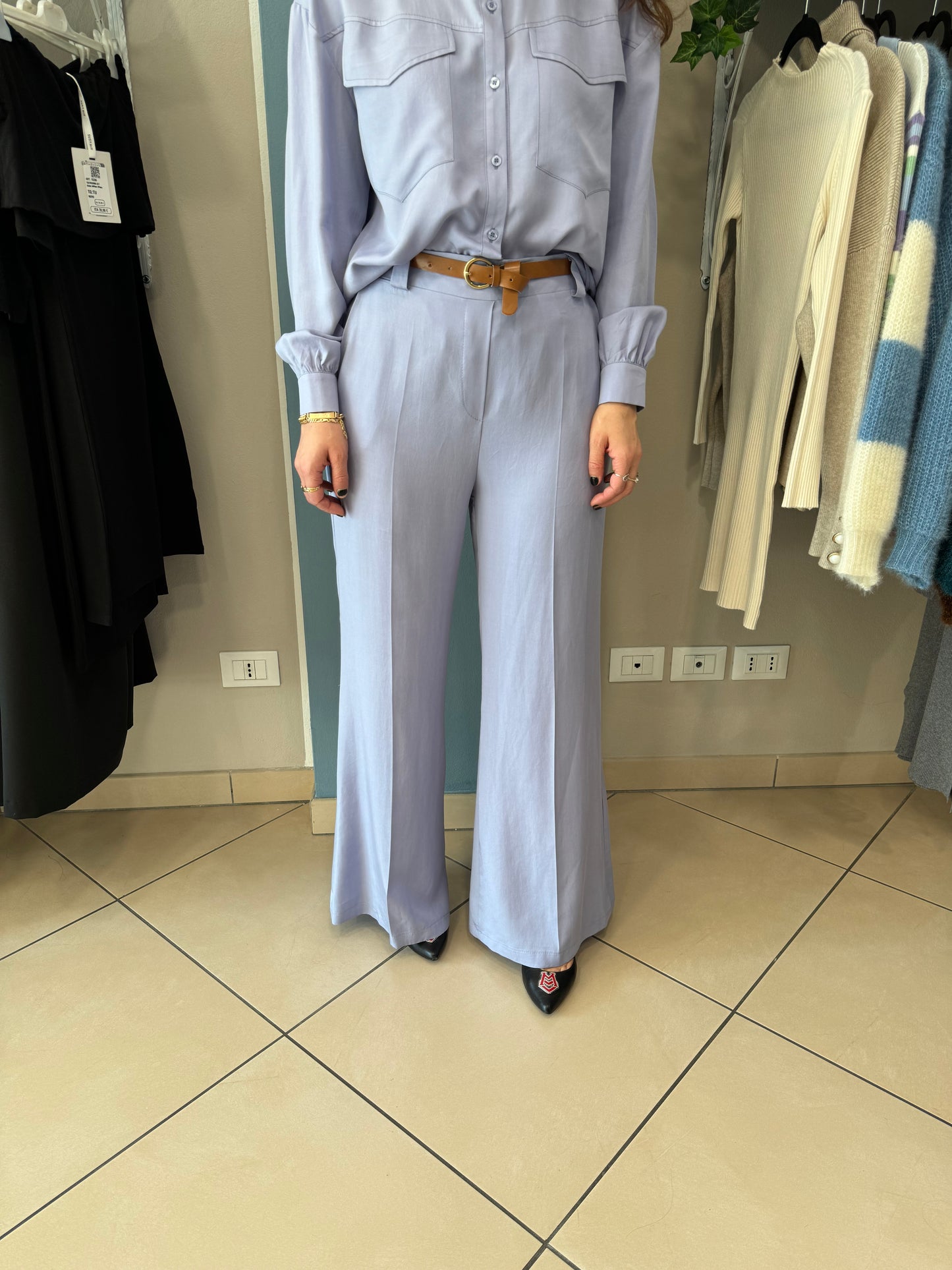 Susymix- Pantalone palazzo in tencel