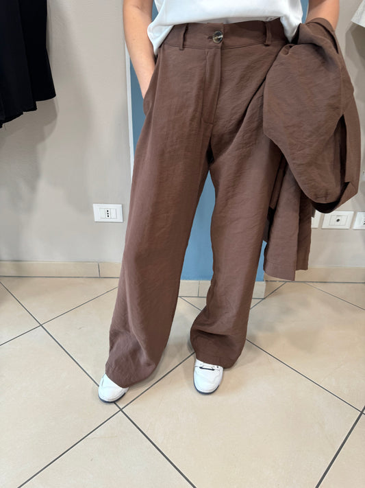 Susymix- Pantalone palazzo cacao